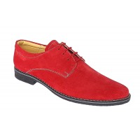 Marimea 42 Pantofi barbati casual din piele naturala intoarsa, Rosu - CARLO PARVELTG